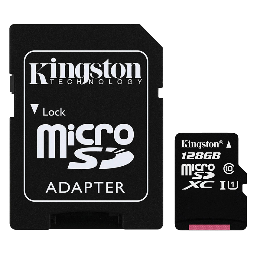 Thẻ Nhớ Micro SD Kingston  128GB Class 10 + Adapter - Hàng Chính Hãng